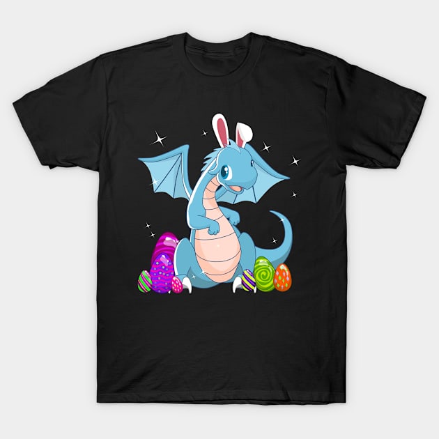 Cute Easter Bunny Dragon and Egg Easter Sunday T-Shirt by TheBeardComic